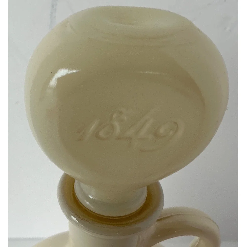 Vintage Monticello‎ Ceramic Decanter 1849 Stopper Cream Brown Small